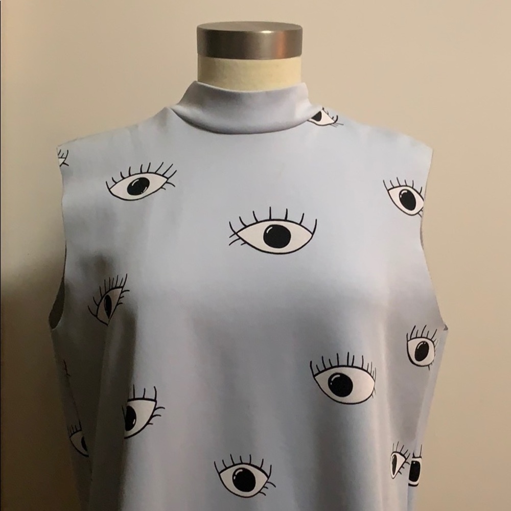Eyes mini shift dress